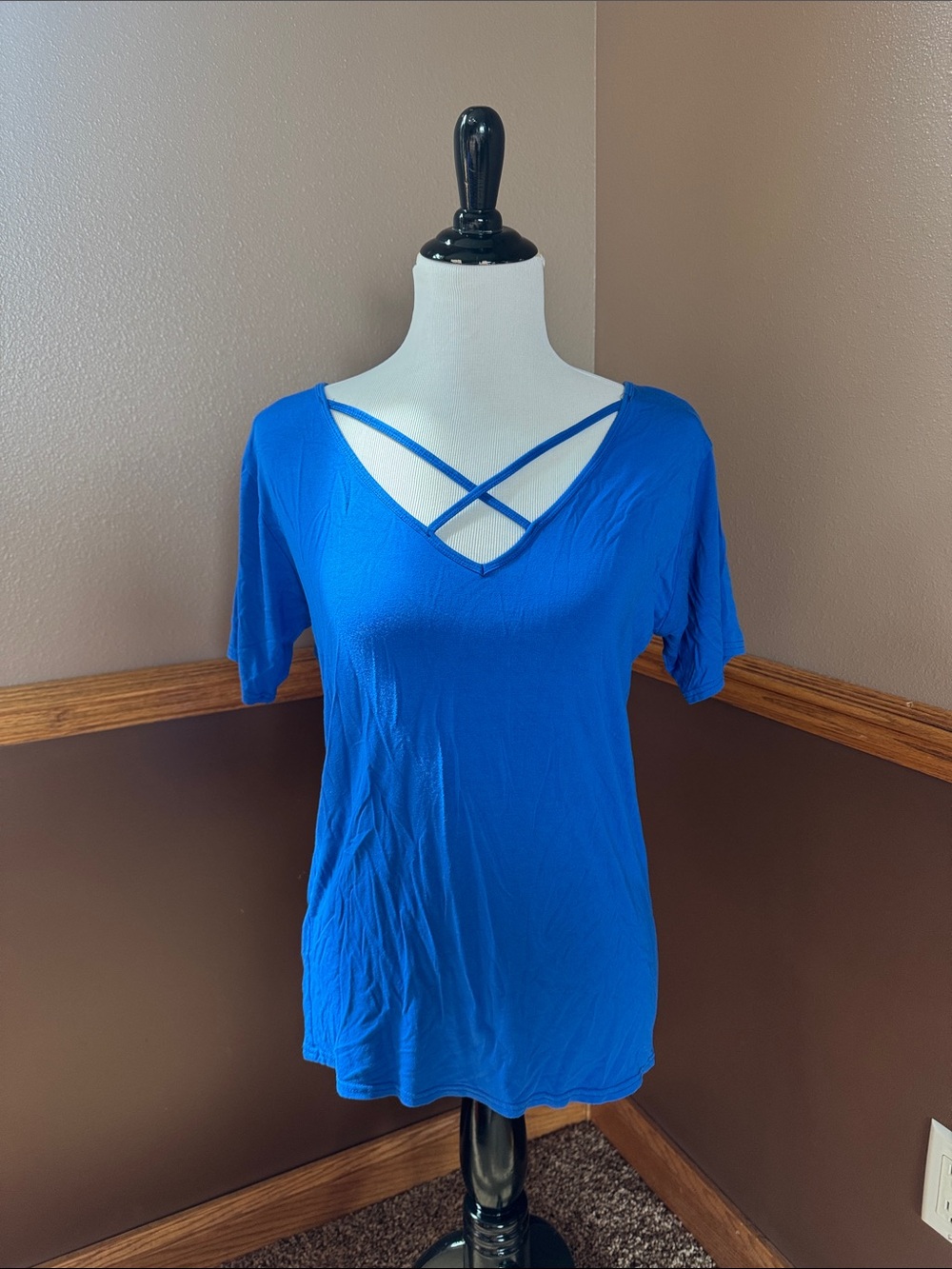 Blue Criss-Cross Top